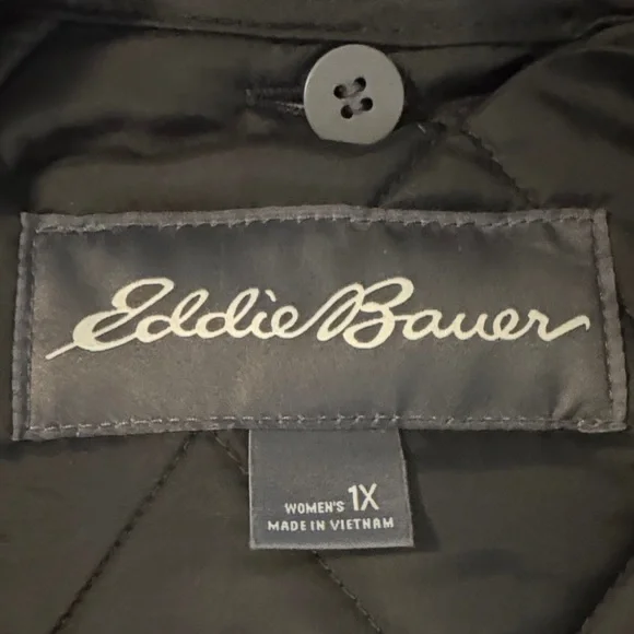 Eddie Bauer Women’s Charcoal Hooded Raincoat - Picture 2 of 6